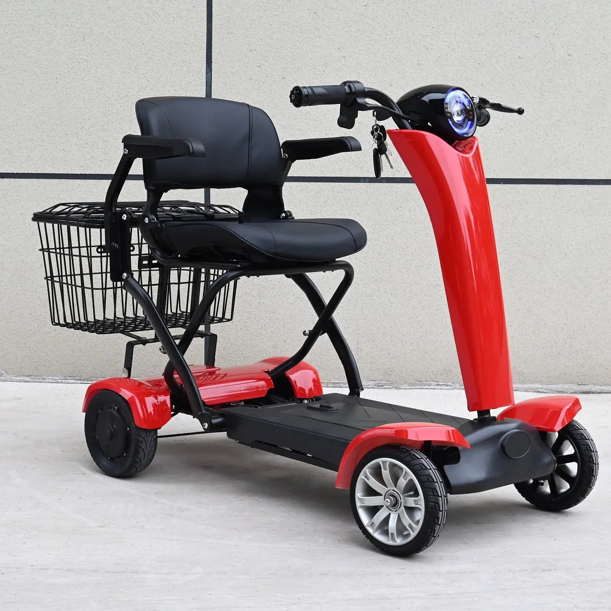 wholesale 500w cheap dual motor 4 wheel automatic handicapped adults mobility electric folding scooter