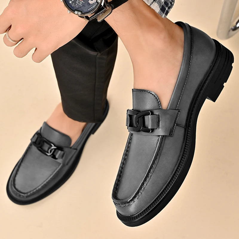 Handmade Casual Loafers Breathable Male Driving Flats Hot Sale Man Platform Business Shoes Genuine Leather Men's Slip on Shoes