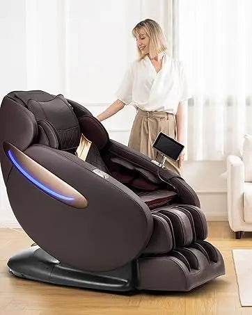 Massage Chair Recliner with Smart Acupoint Scanning, Thai Stretch, Zero Gravity, Blue - MarvelouStoree