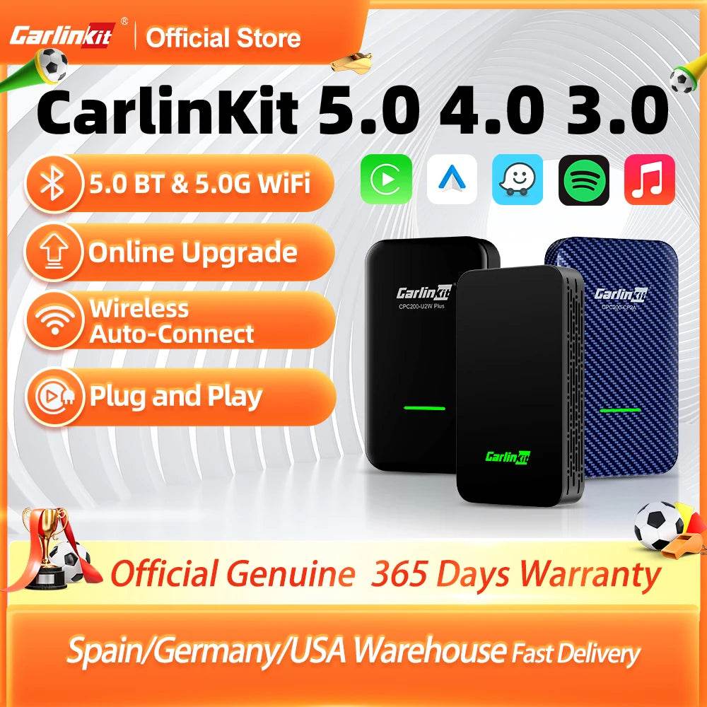 CarlinKit 5.0 4.0 3.0 CarPlay Wireless Dongle Activator Auto-connect For Audi Porshe Benz VW Volvo Toyota Plug&Play MP4 MP5 Play - MarvelouStoree