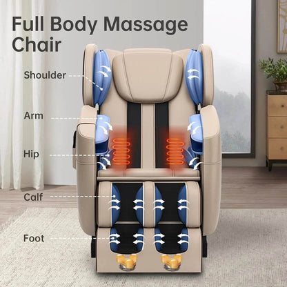 Full Body Zero Gravity Massage Chair with Auto Modes, 8 Fix Point Rollers, Bluetooth, Foot Massage= - MarvelouStoree