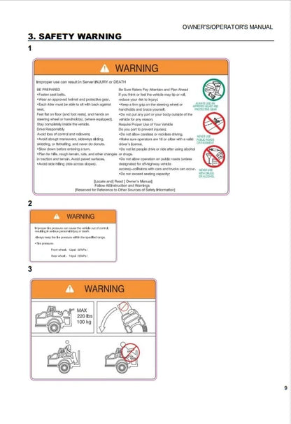 Best Selling Off-Road Electric Golf Cart User Manual