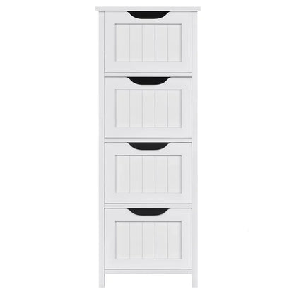 New Bathroom Cabinets Wooden Storage Cabinet Organizer with 4 Drawers for Bathroom White Bathroom Furniture