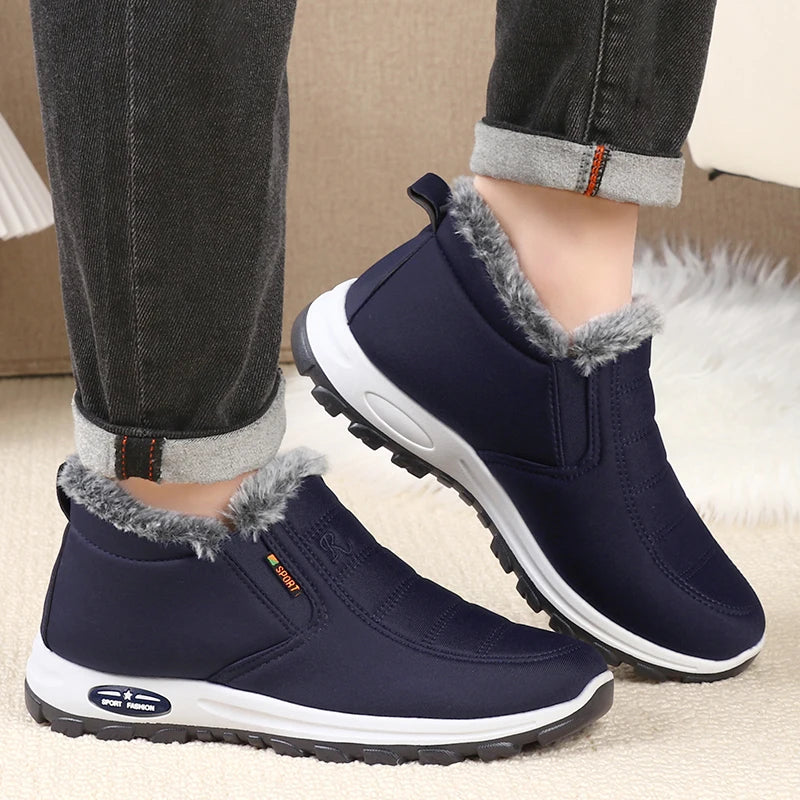 Men's sneakers Outdoors Plush Warm winter waterproof shoes high quality non slip Hiking Ankle Boots Winter shoes for men work