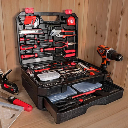 Toolbox with Drawer Storage Box,Universal Household Tool Kit - Perfect for Homeowner