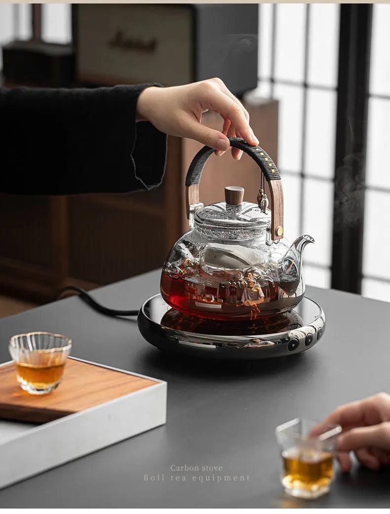 Steamable Teapot Household Glass Tea Maker High Temperature Resistant Steaming and Boiling Dual-purpose Teapot