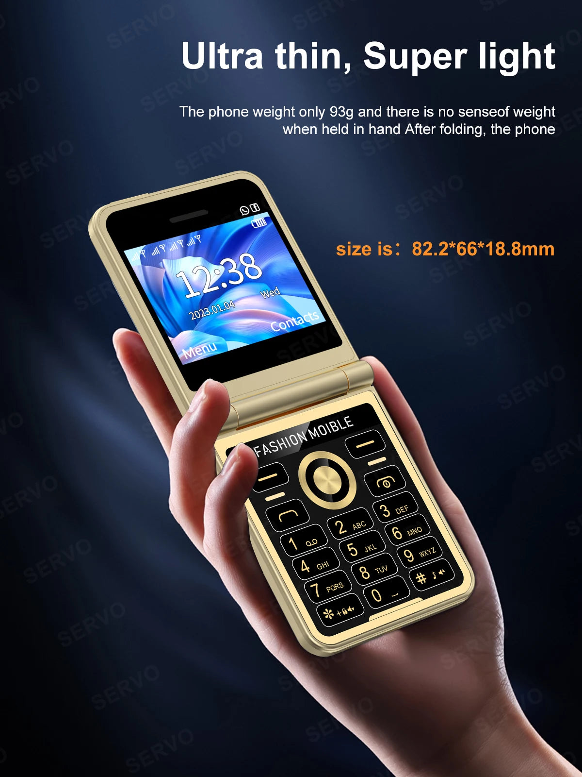 SERVO P20 4 SIM Card Flip Mobile Phone GSM Speed Dial Bluetooth 2.4'' Screen Magic Voice LED Flashlight Unlocked Fold Cellphone