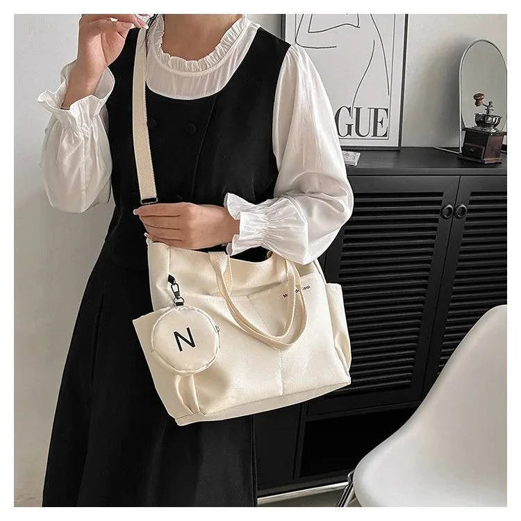 Women Shoulder Crossbody Bag Japanese Canvas Tote Messenger Bag for Student 2024 Ladies Hand Bags Female Handbag Bolsa Feminina