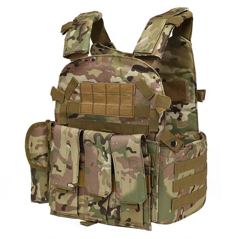 6094 Tactical Vest Nylon Gear Body Armor Combat Army CS Gear Hunting Plate Airsoft Wargame Pouch Camouflage Plate Carrier Vest - MarvelouStoree