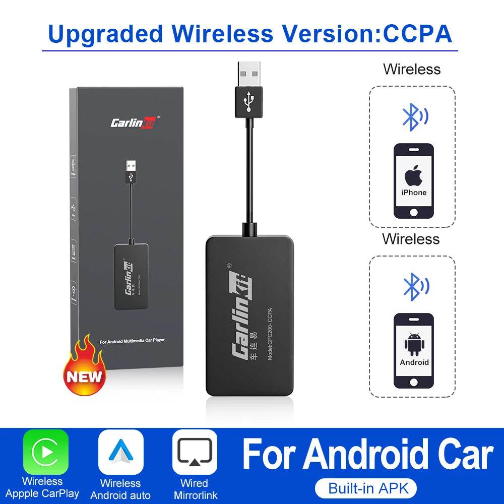 CarlinKit Wireless CarPlay Adapter USB Wireless Android Auto Dongle for Android Car Multimedia Mirrorlink Waze Spotify Autokit - MarvelouStoree