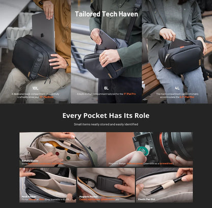 PGYTECH OneGo Solo V2 Camera Shoulder Bag 4L 6L 10L Crossbody Camera Sling Bag Outdoor Travel Bag For Sony /Canon/ Nikon