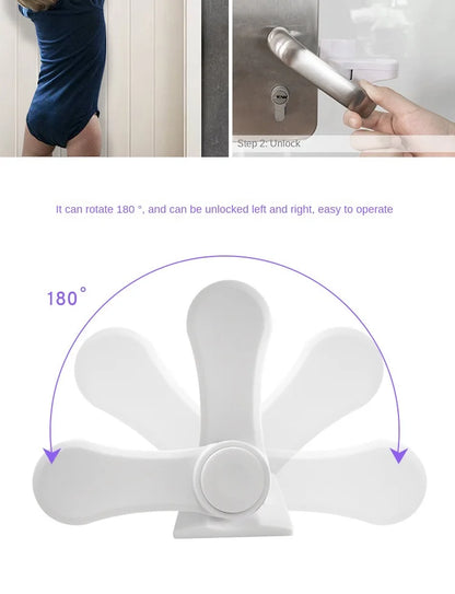 Universal Door Lever Lock Child Baby Safety Lock Rotation Proof Professional Door Adhesive Security Latch Multi-functional