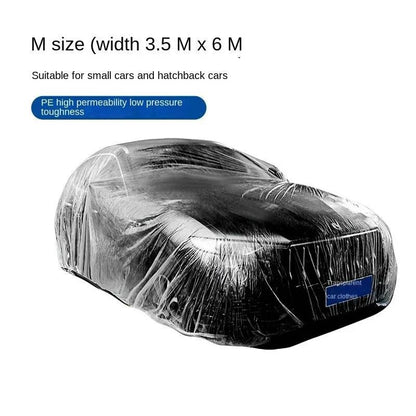 Disposable Transparent Car Clothing Cover Dustproof Rainproof Transparent Paint Dustproof Plastic PE Film Rainproof Car Cover - MarvelouStoree