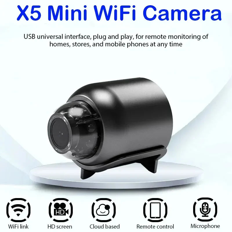 X5 Mini Camera 1080P HD Intelligent Home Security Video Recording APP Support Memory Card Mini IP Camera USB Security X5 Cam