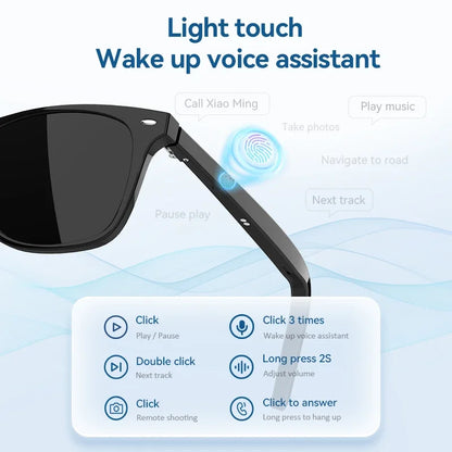 fashion anti blue-ray G05 smart sunglasses BT5.3 AI music play phone call touch glasses AR wireless smart glasses