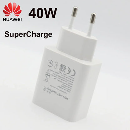 Huawei Original 10V4A Supercharge Charger 40W EU Charge Adapter 5A USB Type C Cable for Nova 5 5t 5 Pro Mate 30 Pro P20 P30 Pro