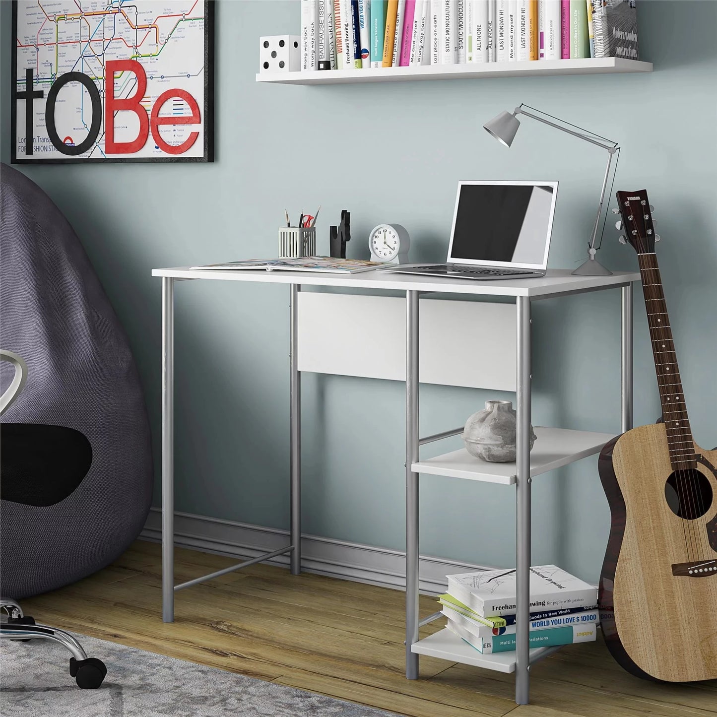 Computer Desk Table with Storage,multiple choices,Laptop Desk,White