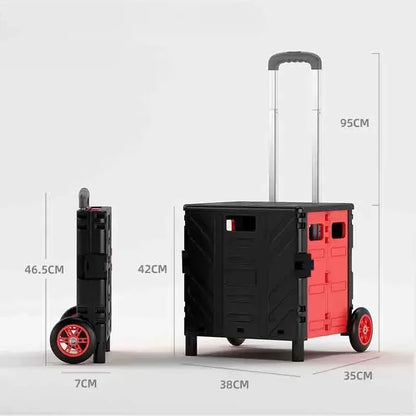 Folding Shopping Trolley Portable Vehicle Trunk Storage Box Outdoor Lightweight Hand Pull Carts Travel Picnic Luggage Handcart