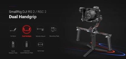 SmallRig Adjustable Dual Handgrip for DJI RS 2 /RSC 2 / RS 3 / RS 3 Pro /RS 4/ RS 4 Pro Gimbal Handheld Stabilizer Monitor Mount