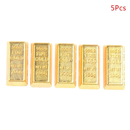 3/5/12pcs Feng Shui Auspicious Lucky Money Mascot Plastic/crystal Crafts Gold Ingot Decoration Crafts