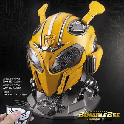 Bumblebee Wearable 1/1 English Voice Control Mask Bluetooth Base Light Up Eyes Anime Fiugre Face Change Speakers Graduation Gift