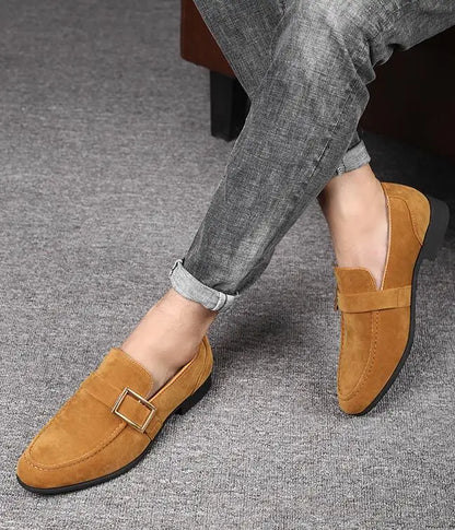 Spring New Mens Casual Business Shoes Loafers Men Dress Shoes Faux Suede Driving Shoes Fashion Formal Shoes for Men Sneakers