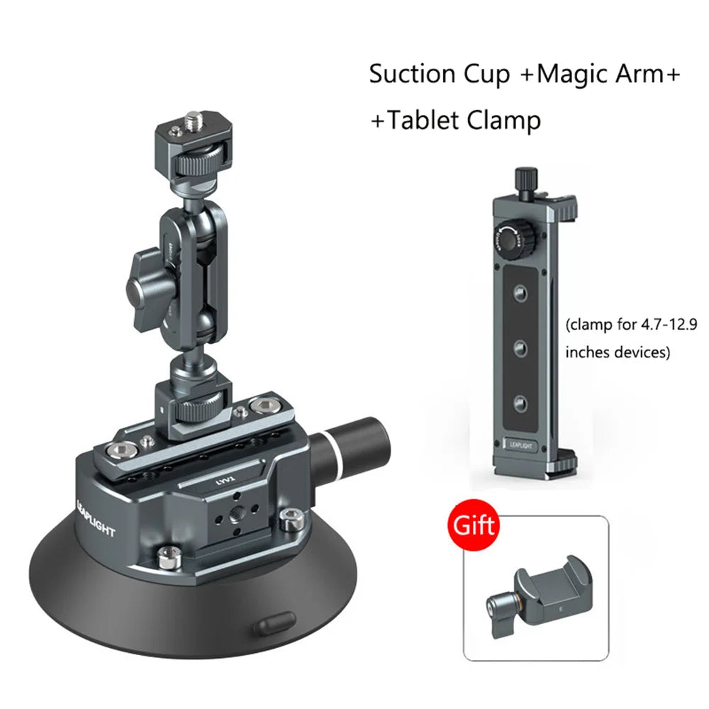 New Hand Pump Car Suction Cup Phone Action Camera Holder W NATO 360 Adjustable 1/4" 3/8"  for Gopro Insta360 DSLR Action Camera