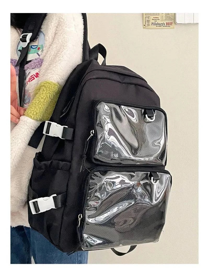 Japanese Kawaii Itabag Women New 2024 Transparent Backpack Women Large Capacity Ita Backpack School Bags For College Student JK