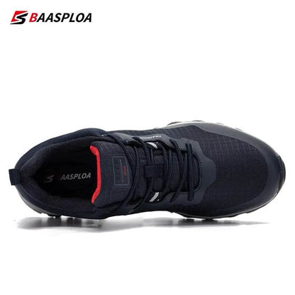 Baasploa New Men Anti-Skid Wear Resistant Hiking Shoes Fashion Waterproof Outdoor Travel Shoes Sneaker Comfortable Male Shoes - MarvelouStoree