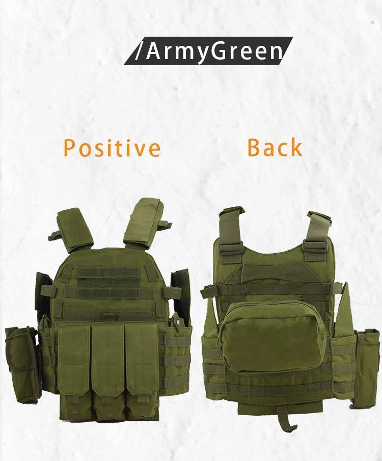 6094 Military Combat Army Wargame VestNylon Pouch Molle Gear Tactical Vest Body Armor Hunting Plate Carrier Airsoft Accessorie