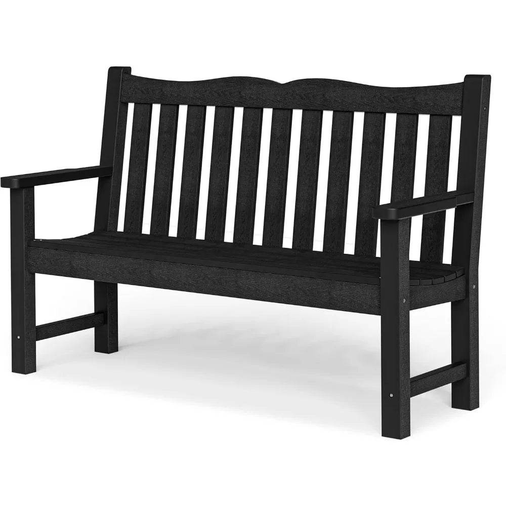 Outdoor Bench, 2-Person Garden Benches for Outdoors, All-Weather HIPS Garden Bench with 800 lbs Weight Capacity - MarvelouStoree