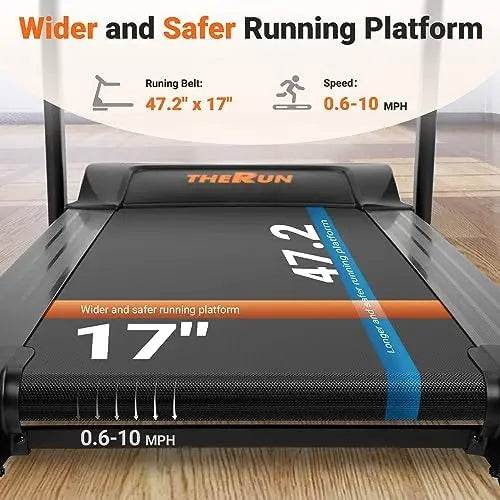 Incline Treadmill, Treadmill for Running and Walking, 300 lbs Weight Capacity Folding Treadmill with 0-15% Auto Incline, Wide Be - MarvelouStoree