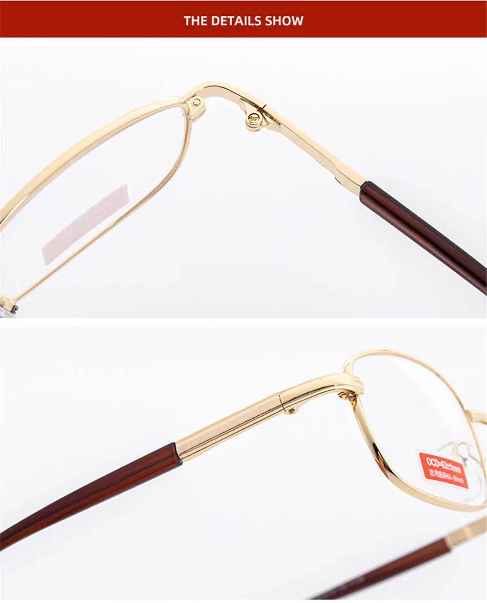 Classic Metal Square Reading Presbyopia Glasses Frame Women Men Retro Glass Lens Far Sight Eyewear With Diopters 0 To +6.0 - MarvelouStoree