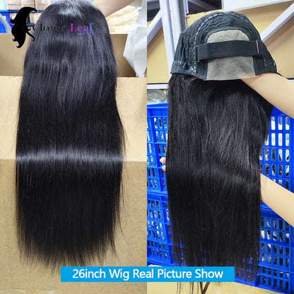 26 28 30 inch Glueless Wigs Human Hair Ready To Wear 4X4 Straight Pre Cut Lace Closure Wig Brazilian Human Hair Wigs For Women