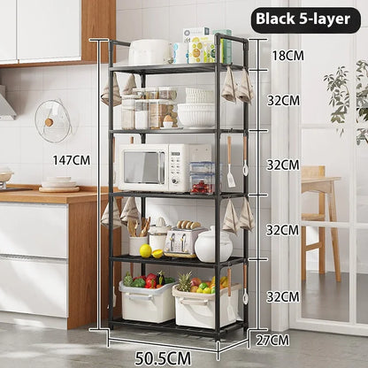 Kitchen Shelving Floor To Floor Multilayer Microwave Oven Multifunctional Household Storage Shelf Shelf Pot Storage Shelf