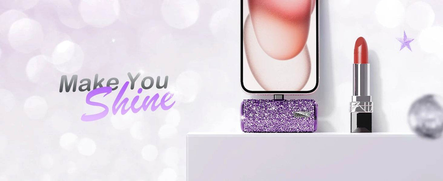 iWALK Portable Charger Power Bank 4500MAh Ultra Compact Cute Shining Power Bank Fast Charge External Battery for IPhone＆Android - MarvelouStoree