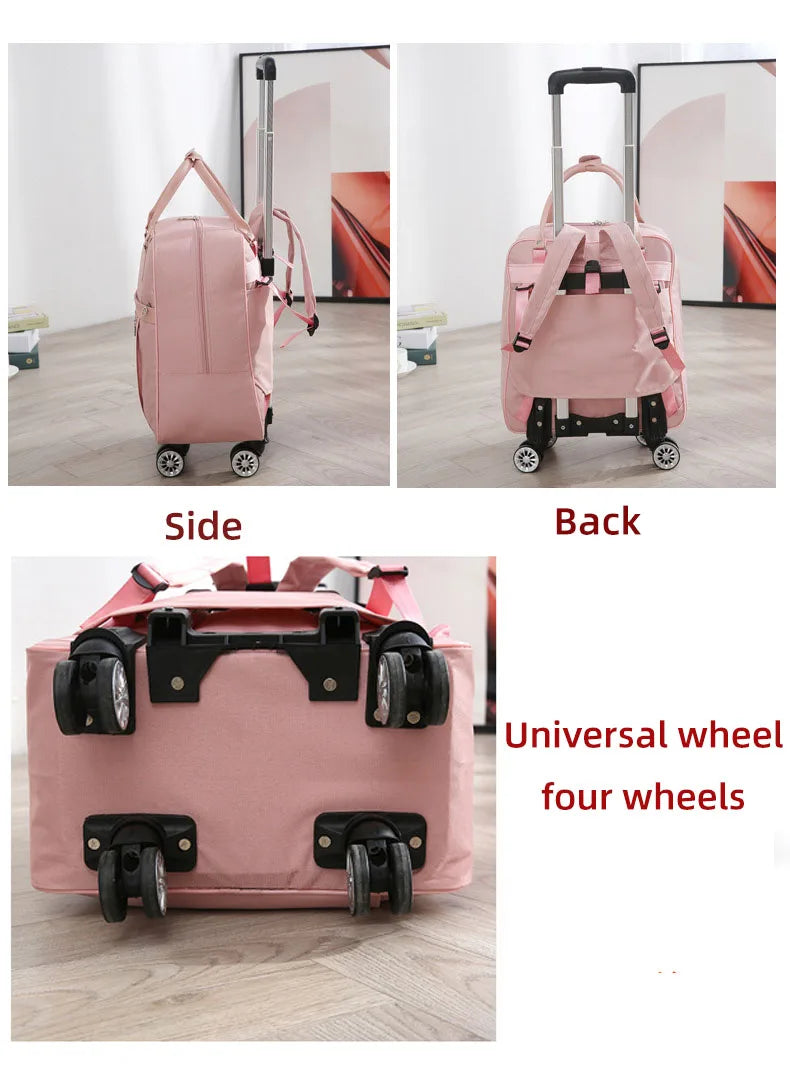 Trolley Travel Bag Universal Wheel Luggage Bag Convenient Boarding Bag Waterproof Backpack Handbag Rolling Trolly Suitcase