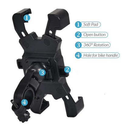 Bike Phone Holder Bicycle Mobile Cellphone Holder Easy Open Motorcycle Support Mount For iPhone Samsung Xiaomi Stand