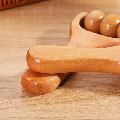 Mini Wooden Roller Massager Neck Shoulder Leg Universal Hand Massager Massage Tool Acupoint Foot Massager Muscle Pain Relief