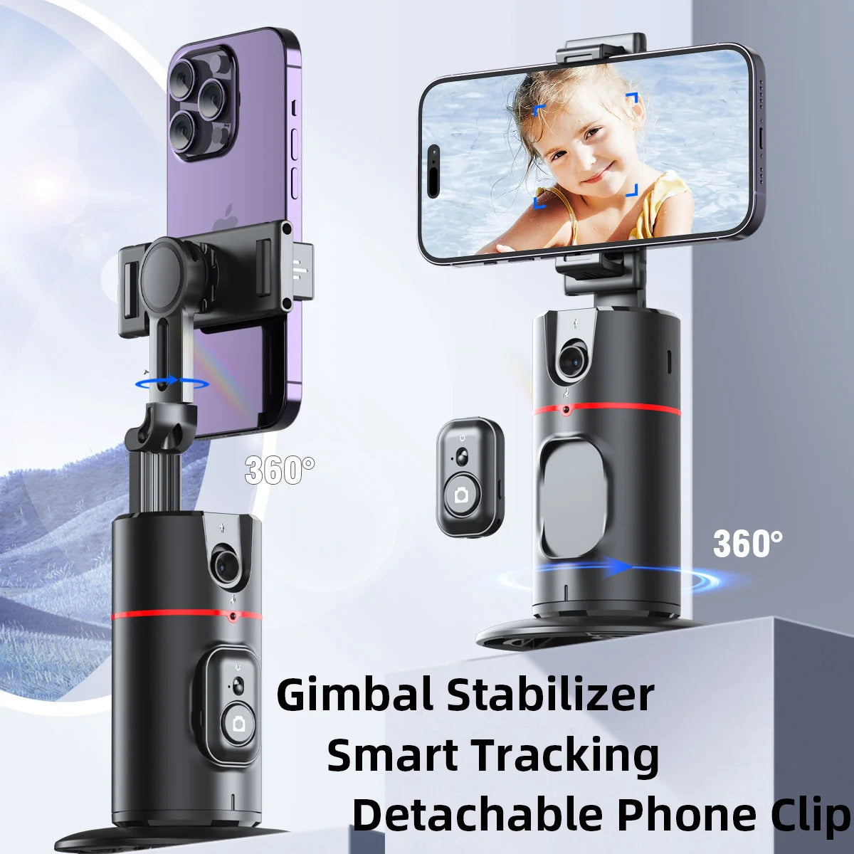 Selfie Stick with Stabilizer Auto Face Tracking Wireless Selfie Stick Tripod Handheld Gimbal Stabilizer with Fill Light for Live