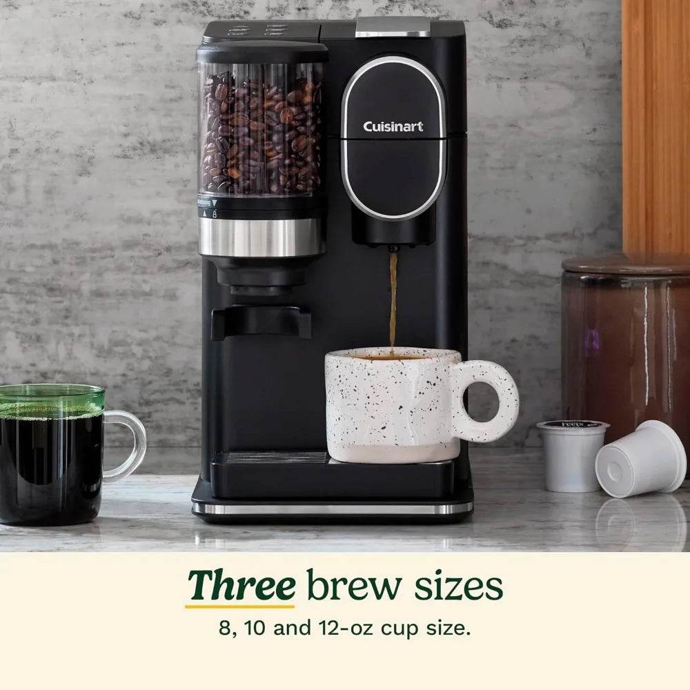 Single Serve Coffee Maker + Coffee Grinder, 48-Ounce Removable Reservoir, Black, DGB-2 - MarvelouStoree