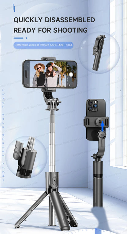 TOKQI Selfie Stick Tripod Phone Holder Desktop Stand Extendable Monopod w/ Bluetooth RC for Mobile live Broadcast Handheld Photo