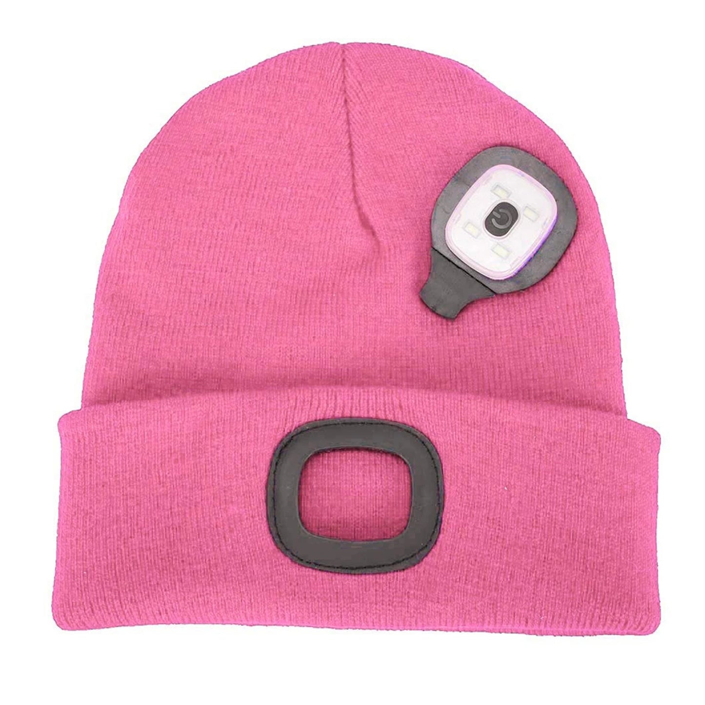 LED Beanie Hat with Light,USB Rechargeable Hands Free 4 LED Knitted Headlamp Cap