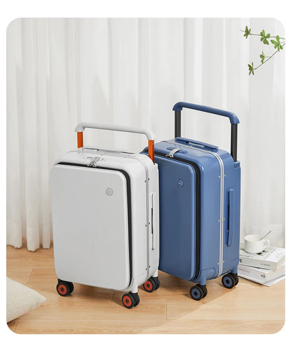 Mixi New Design Wide Handle Suitcase Men Carry-On Luggage Women Travel Trolley Case 20 Inch Cabin PC Aluminum Frame M9275