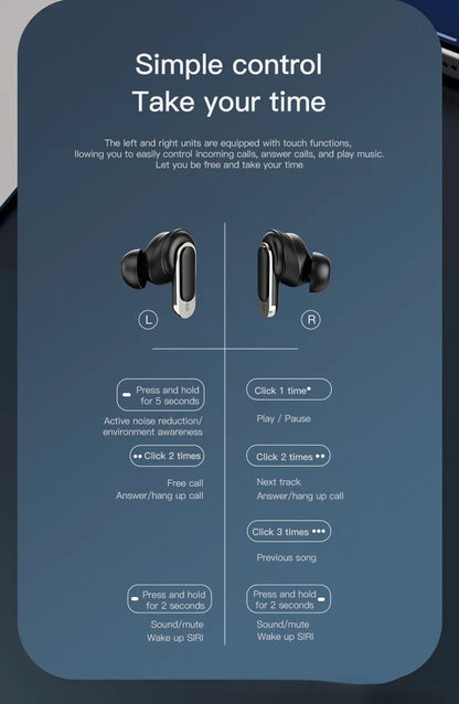 Wirele Bluetooth translation  headphones business full-color touch screen translation earbuds simultaneous translation headphone