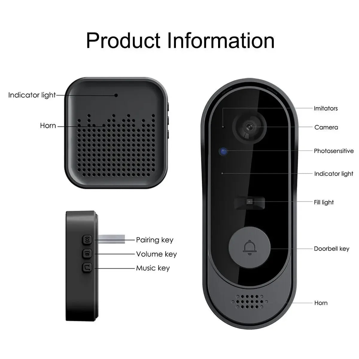 Tuya Doorbell With Camera Wireless Bundle Doorbell Smart Home WIFI HD Outdoor Phone Camera Security Video Intercom Night Vision