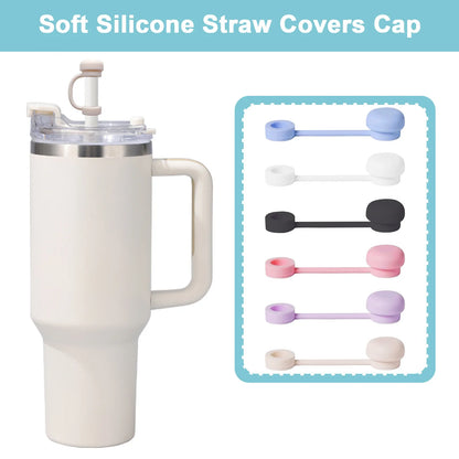 2024Straw Covers Cap Reusable Silicone Straw Toppers For Stanley Cup Leak-Proof Dust Proof Straws Cover Tumbler Accessories 2024