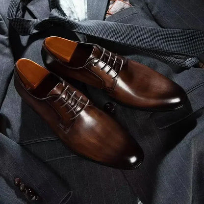 Luxury Mens Leather Shoes High Quality Men's Shoes Pointed Oxford Wedding Leather Men Dress Shoes 2024 Gentleman Office Man Shoe