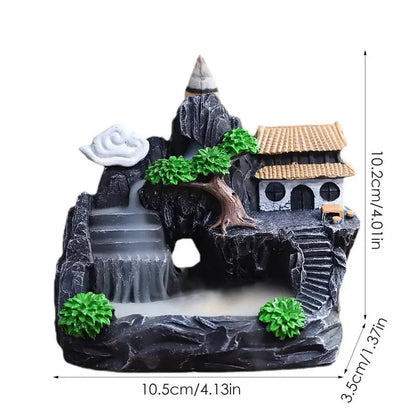 Incense Burner Resin Backflow Incense Burner Waterfall Incense Burner Innovative Tower Incense Sandalwood Aromatherapy Furnace