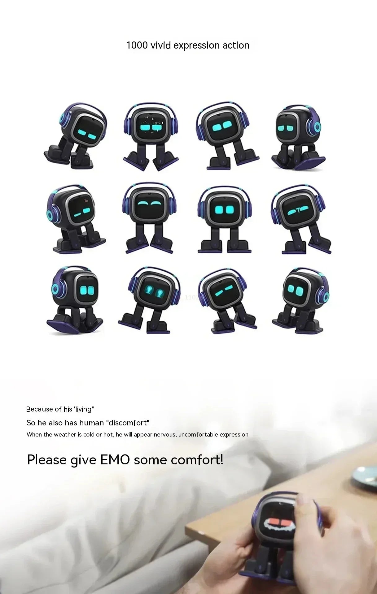 EMO Support Interactive Desktop Voice Recognition Intelligent AI Robot Companion Go Home Emotional EMO Robot Children Grow Gifts